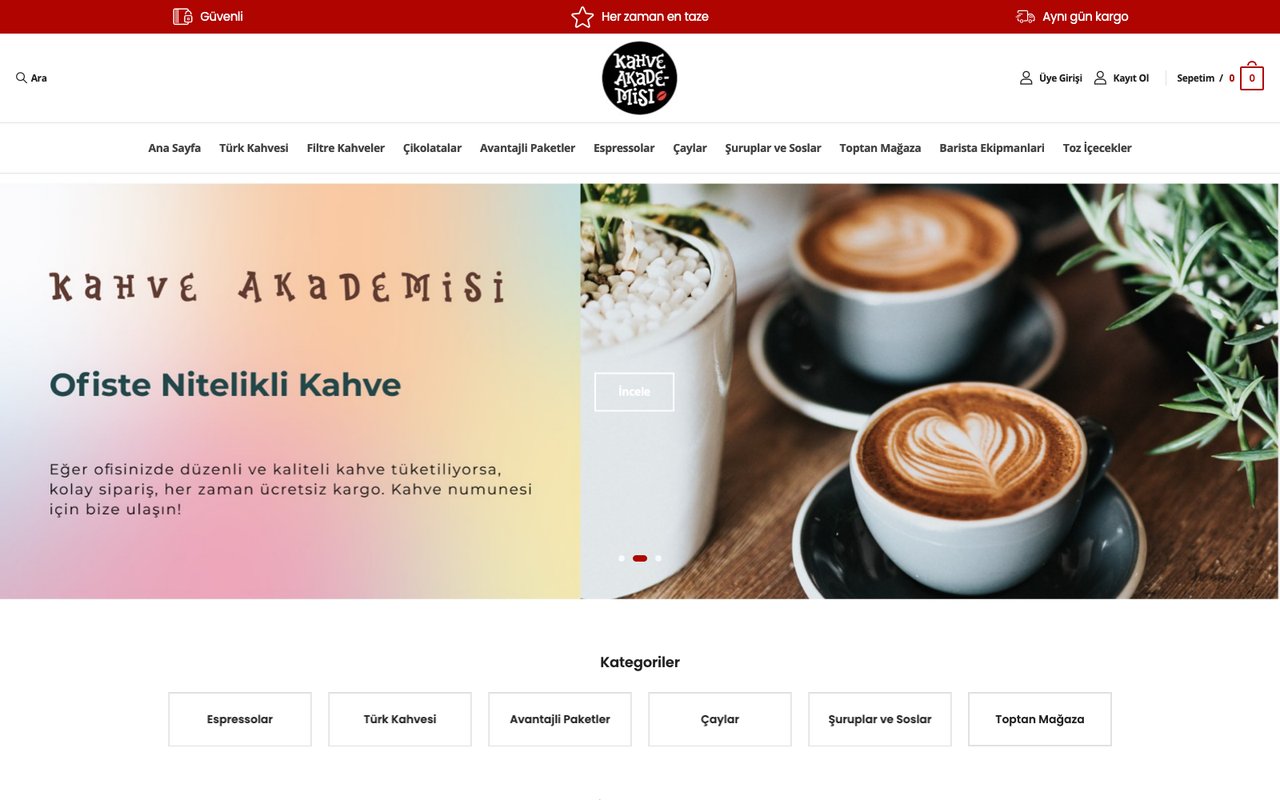 Kahve Akademisi onlaýn dükany